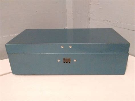 small metal antique combination lock box|Vintage Metal Box With Lock .